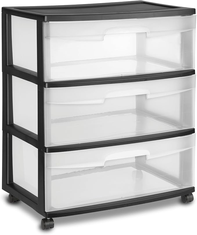 3-Drawer Wide Rolling Storage Cart - Image 7
