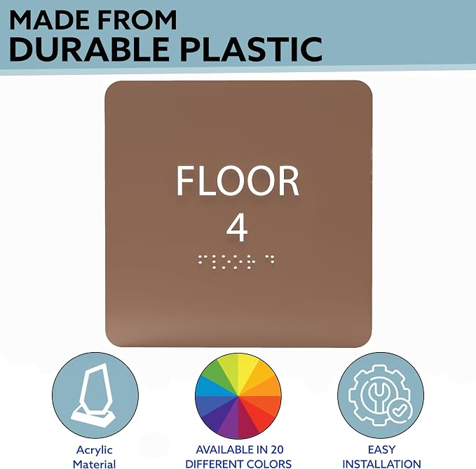 Cold Blue ADA Floor 4 Sign - Image 2