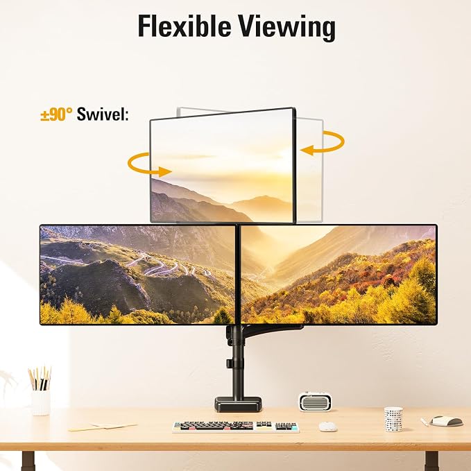 DreamAxis Triple Monitor Mount up to 32" Computer Screen, Adjustable 3 Monitor - Image 6