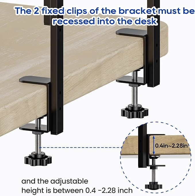 ART-GIFTREE Clamp On Desk Shelf 2-Tier, 12.5 inche Wood Shelving Unit - Image 6