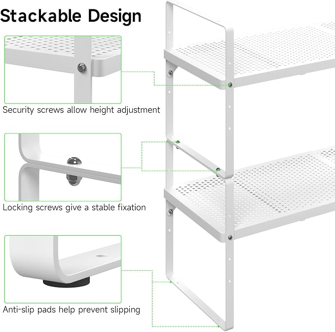 SOFRON Expandable Cabinet Storage Shelf Stackable Organizer Rack - Image 3