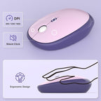 MOFII Wireless Keyboard and Mouse Combo, Full Size 2.4G Retro Round Computer - Image 6