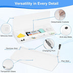 Desktop Glass Whiteboard with Storage, Desk White Board with Computer Keyboard - Image 7