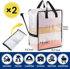 TAILI 2 Pack Clear Moving Bags w/Adjustable Backpack Straps, Moving Supplies - Image 4