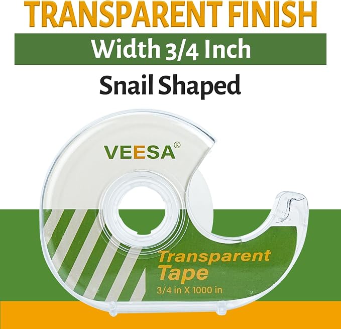 Transparent Tape with Dispenser, 3/4 x 1000 Inches, 12 Rolls Clear Tapes - Image 6