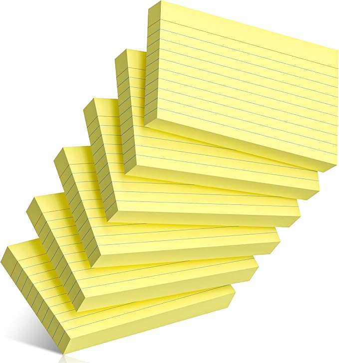 300 Count Index Cards 3 x 5 Inch Ruled Yellow Index Cards, Flash Cards College by Nichela