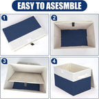 Bagnizer Large 22 Quart Linen Fabric Foldable Storage Bin Cube Organizer Basket - Image 3