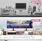 TV Riser Stand with LED Lights, 42.5" Super Large Monitor Stand Riser, Tabletop - Image 4