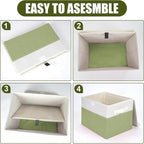 Bagnizer Large 22 Quart Linen Fabric Foldable Storage Bin Cube Organizer Basket - Image 3