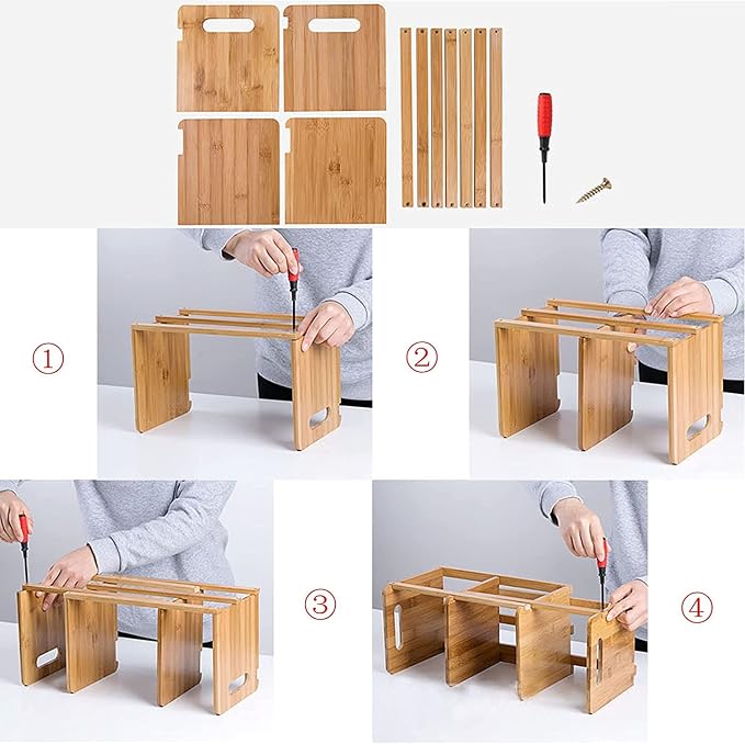 Fox Claw Desktop Bookshelf Expandable Desktop Organizer Counter Bookcase Desk - Image 7