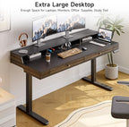 ONBRILL Standing Desk with Drawers, 55x23.6 Inch Electric Stand Up Desk with - Image 3