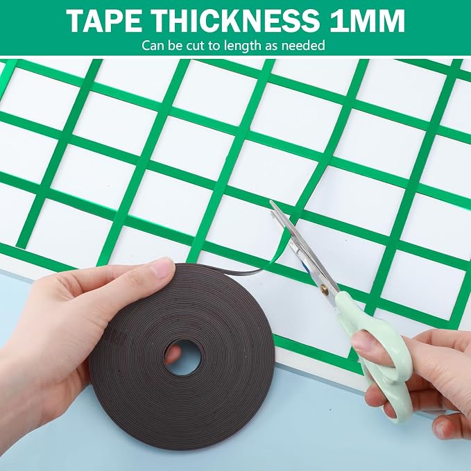 AmazingSpark Magnetic Tape Roll Thin Strips, 0.39 Inch x 33 Feet Magnetic Board - Image 6