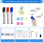 Magnetic Dry Erase Board 96 x 48 inches, Maxtek 4" x 8" Whiteboard - Image 5