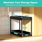 APWNRJA Under Sink Organizers 2 Pack, Pull-Out Sliding Cabinet Organizer - Image 2