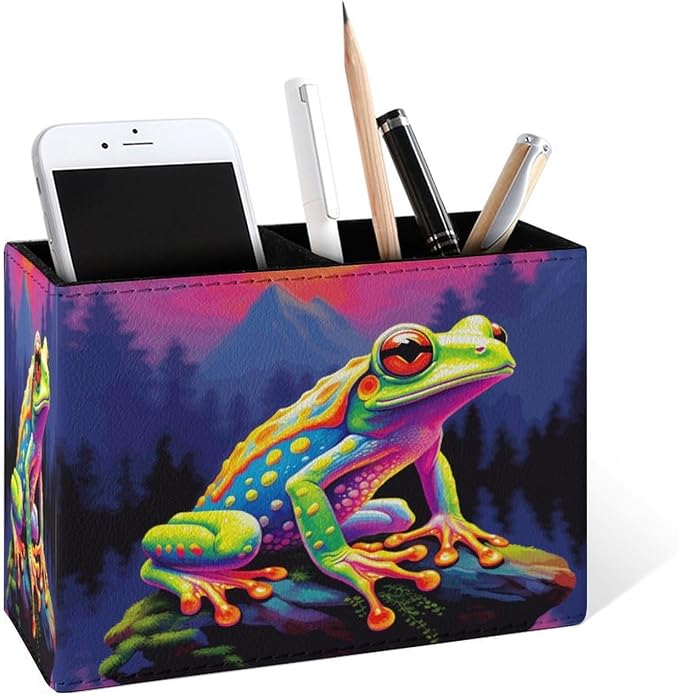 Famame Colorful Frog on Stone Pencil Holder by Famame