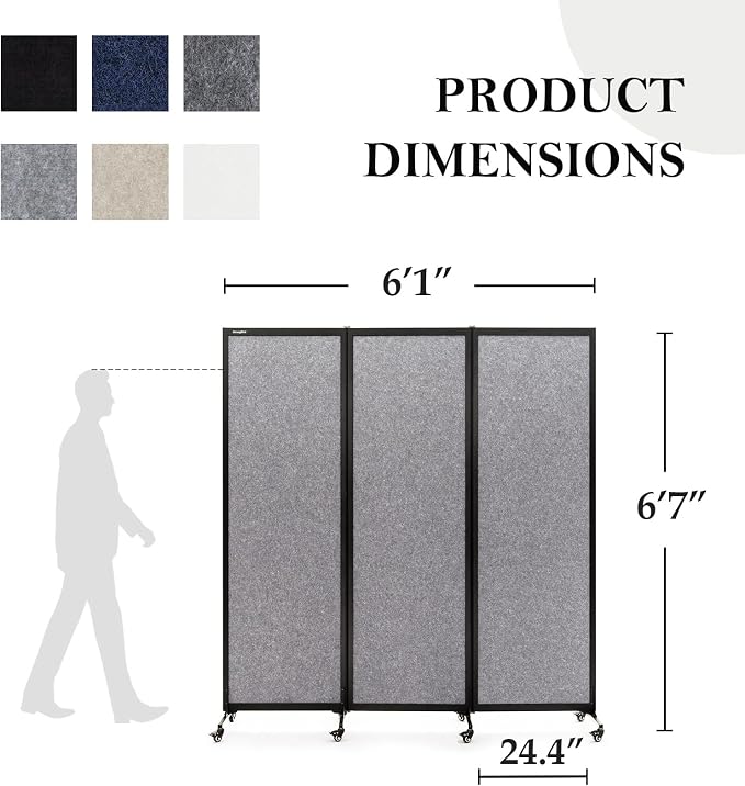 Upgrade Version Room Partition and Divider, Freestanding Rolling Dividers - Image 2