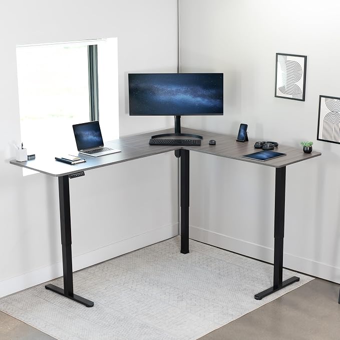 VIVO Electric Corner 75 x 63 inch L-Shaped Standing Desk, Memory Height - Image 7