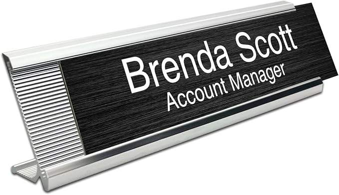 10 Pack 2" x 8" Aluminum Desk Name Plate Holder, Office Name Plate Holder - Image 2