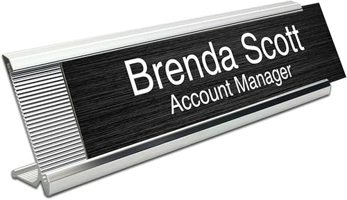 10 Pack 2" x 8" Aluminum Desk Name Plate Holder, Office Name Plate Holder - Image 2