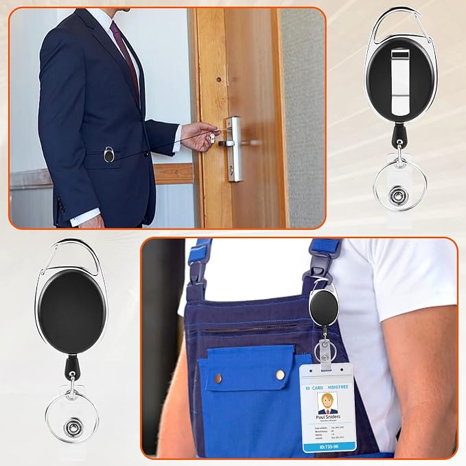 10 Pack ID Badge Holder, Badge Holder Retractable Clip - Image 7