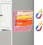 EASEPRES Magnetic 5 Pocket Mesh Hanging File Organizer, Wall Mounted Mail Paper by EASEPRES