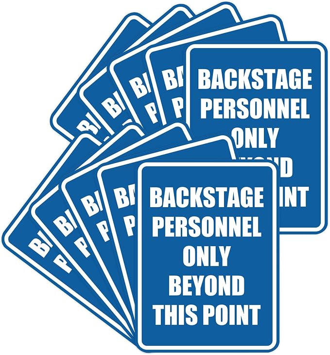 Portrait Round Backstage Personnel Only Beyond This Point Door or Wall Sign by SignsByLITA