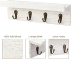 HRONRAD Rustic Key Holder for Wall, Farmhouse Wall Shelf - Image 4