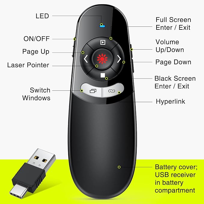 2 in 1 USB Type C Presentation Clicker - Image 7