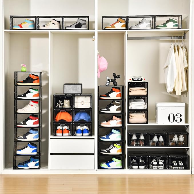 Stebopum 12 Pack Stackable Shoe Storage Organizer - Image 9