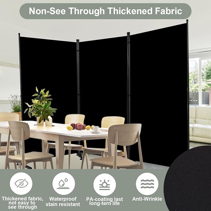 Room Divider 6FT Single Panel Privacy Screen, Portable Room Partitions and - Image 3