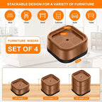 shouwuhho 4 Pack Furniture Risers Adjustable Bed Risers Heavy Duty Lifts Height - Image 2