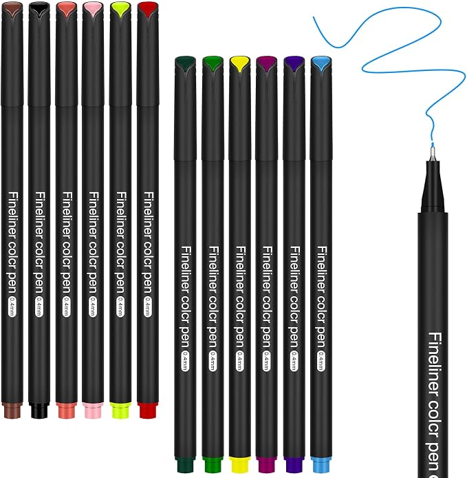 huesamhi Colored Pens for Journaling, Planning Bullet Journals Fineliner Felt by Unknown