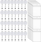 100 Pack Retractable Badge Reel Clips by Beieverluck