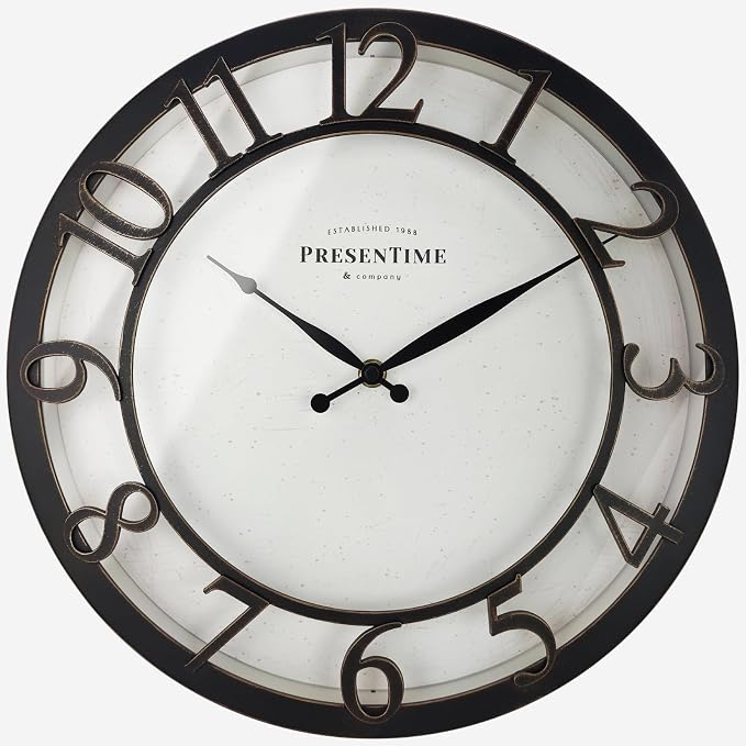 Presentime & Co 13" Farmhouse Series Wall Clock, Vintage Style, Retro Clock by Presentime