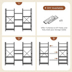 SUPERJARE Triple 4 Tier Bookshelf, Bookcase - Image 9