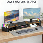 Spacrea Metal Desk Organizers and Accessories, Dual Monitor Stand Riser - Image 4