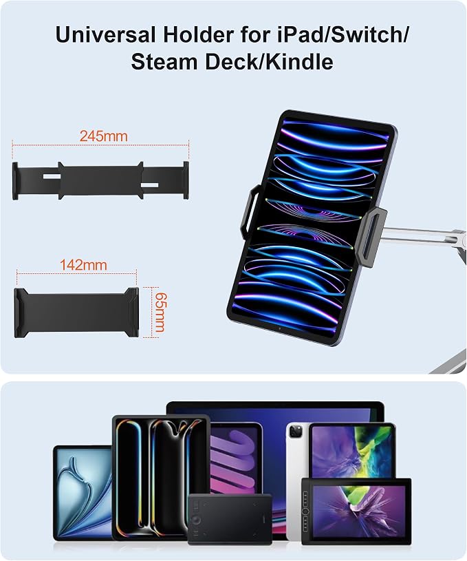 YICOSUN Tablet Arm Mount with Super Grip, Adjustable Foldable Holder & Heavy - Image 9