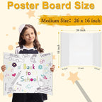 AKONEGE 4Pcs Medium Trifold Poster Board, 26 x 16 Inches White Tri Fold Poster - Image 2