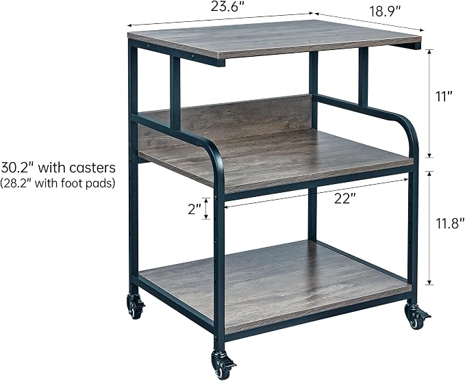 Fannova Large Printer Stand Table 23.6 x18.9 x 30 Inches - Image 2