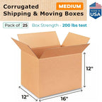 Medium Shipping & Moving Boxes 16"L x 12"W x 12"H - Image 2