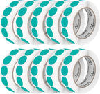Perco Teal 1-Inch Perforated Circle Dot Sticker Labels — 10 Rolls, 000 Round by Perco