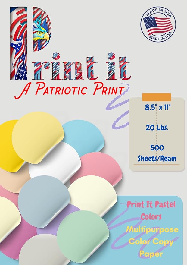 Printit Colors Multipurpose Paper, 20 lbs., 8.5" x 11", 500 Sheets/Ream – - Image 7