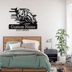 Personalized Motorcycle Metal Sign Custom Biker Name Sign Dirt Bike Wall Decor - Image 9