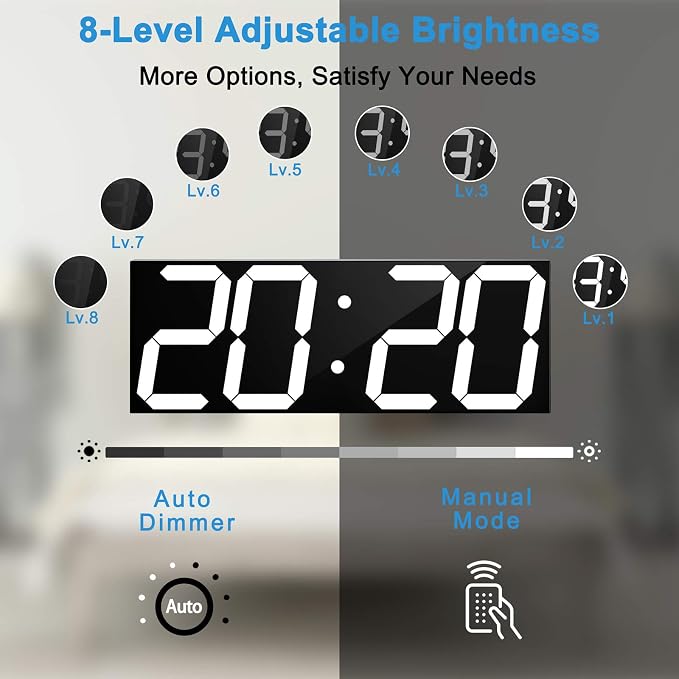 LED Large Digital Wall Clock, Oversize Wall Clock - Image 3