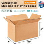 Medium Moving & Shipping Boxes 10"L x 6"W x 6"H - Image 2