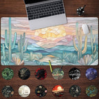 Desk Mat Gaming Abstract Ocean Desk Pad Large Mouse and Keyboard Pad, Faux - Image 2