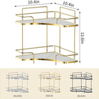 Seoneiro 2 Tier Corner Bathroom Counter Organizer, Cosmetic Skincare Organizer - Image 2
