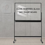 TSJ-OFFICE Rolling Clear-Glass Whiteboard on Wheels - Image 7