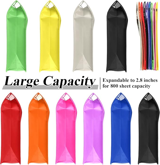 10 Pieces Plastic File Folders Envelope Expanding File Wallet Organizer - Image 4
