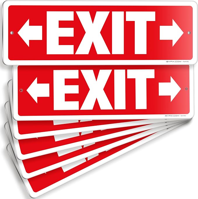 iSYFIX Exit Signs 6 Pack 12x4 Inch by iSYFIXPREMIUMSIGNS